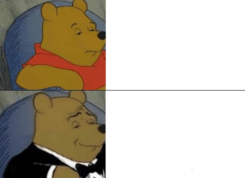 Tuxedo Winnie The Pooh meme about Saranoni